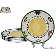 Набор из 6 тарелок Фрукты Lenardi 27 см