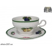 Чашка Фрукты Lenardi 200 мл с блюдцем
