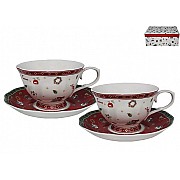 Набор две чашки и два блюдца 250 мл Новогодний Lenardi