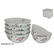 Набор 6 салатников 16 см Земляника Lenardi