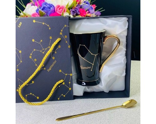 Кружка Зодиак Близнецы Lenardi 390 мл с ложкой