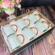 Набор 6 кружек Lenardi Грани небесный 300 мл