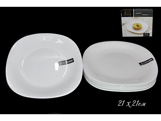 Набор из 6 тарелок 21 см Lenardi White