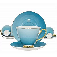 Чайный набор Maora Lenardi на 6 персон 12 предметов голубой