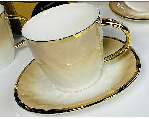 Чайный набор на 6 персон 12 предметов 270 мл Toronto Cream Lenardi