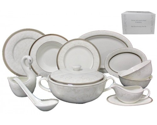 Обеденный сервиз Lenardi Серый шелк на 6 персон 30 предметов Обеденный сервиз Lenardi Серый шелк на 6 персон 30 предметов