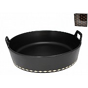 Глубокое блюдо с ручками Lenardi Tekito черный 25 см
