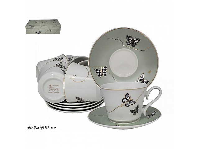 Чайный набор Lenardi Butterfly серый 12 предметов