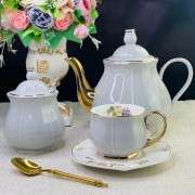 Чайный сервиз Нежность Lenardi серый 16 предметов