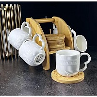 Чайный набор на 6 персон 12 предметов чашки 225 мл на подставке Bamboo Lenardi