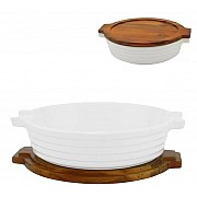 Круглая форма- блюдо для запекания 24 см с крышкой/подставкой Stove Lenardi