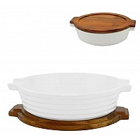 Круглая форма- блюдо для запекания 24 см с крышкой/подставкой Stove Lenardi Круглая форма- блюдо для запекания 24 см с крышкой/подставкой Stove Lenardi