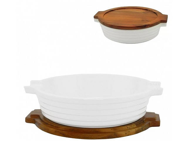 Круглая форма- блюдо для запекания 24 см с крышкой/подставкой Stove Lenardi