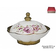 Сахарница с крышкой Мраморная Lenardi 21 см