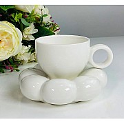 Чашка 220 мл с блюдцем Pillow Lenardi белая