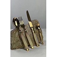 Набор столовых приборов Stripe Lenardi на 6 персон 24 предмета золотой Набор столовых приборов Stripe Lenardi на 6 персон 24 предмета золотой