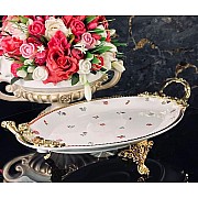 Блюдо овальное 41 см Годжи Lenardi на ножках с ручками