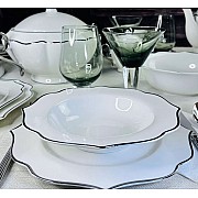 Набор из 6 глубоких тарелок 22 см Magnolia Silver Lenardi