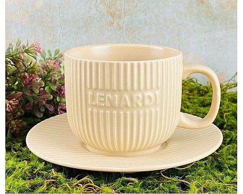 Чайный набор Stripe Lenardi на 6 персон 12 предметов 290 мл желтый