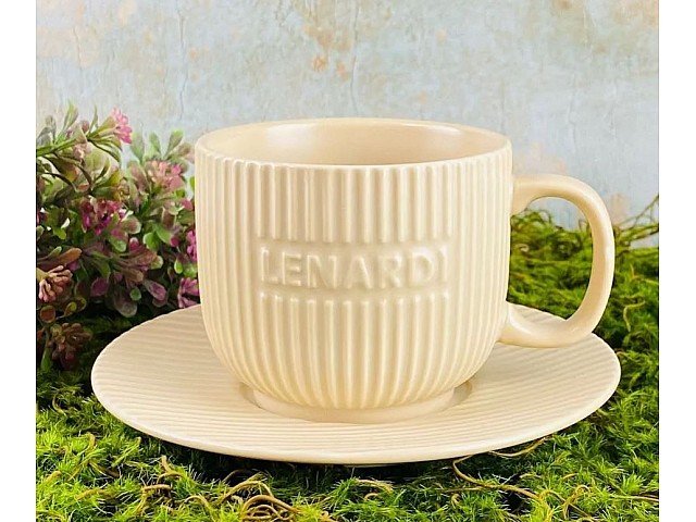 Чайный набор Stripe Lenardi на 6 персон 12 предметов 290 мл желтый