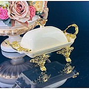 Масленка Atlantis Cream Lenardi на ножках с ручками