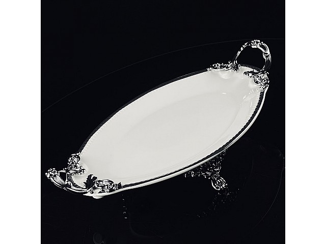 Блюдо 36 см Atlantis Lenardi на ножках с ручками