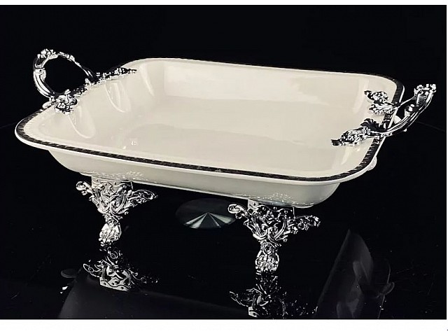 Блюдо глубокое 30,5 см Atlantis Lenardi на ножках с ручками