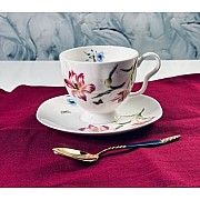 Чайный набор Flowers Lenardi красный цветок на 6 персон 12 предметов