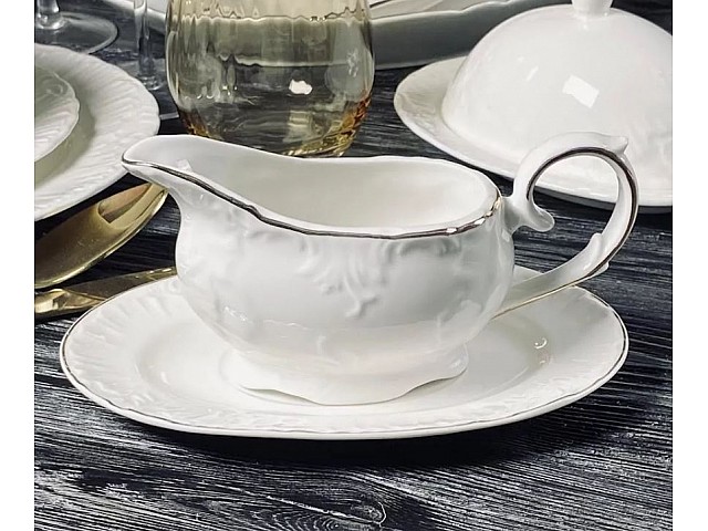 Соусник с блюдцем Аврора золото Lenardi