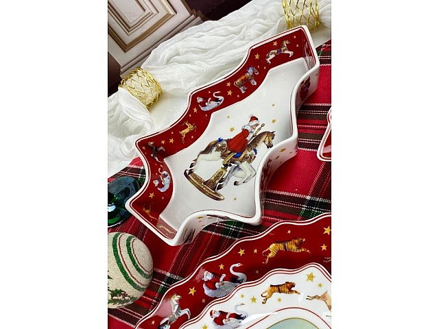 Глубокое блюдо в виде елочки 28 см Новогодний Lenardi