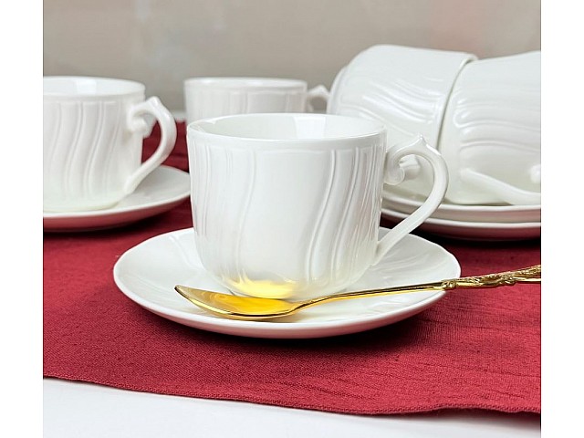 Чайный набор на 6 персон 12 предметов 240 мл Simple White