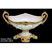 Фруктовница на ножке 29 см Lenardi Жемчуг в стразах