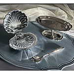 Овальное блюдо фигурное на ножке Steel Lenardi