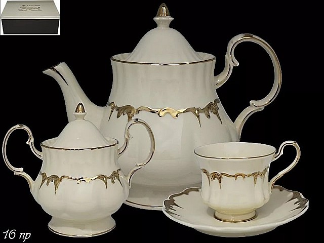 Чайный сервиз Амелия Lenardi 220 мл на 6 персон 16 предметов