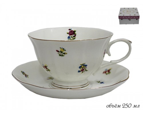 Чашка с блюдцем 250 мл Полевые цветы Lenardi