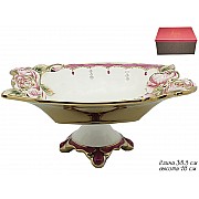 Фруктовница на ножке Роза Lenardi розовая 38 см