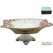 Фруктовница Роза Lenardi голубая 38 см