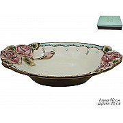 Блюдо глубокое Роза Lenardi голубое 40 см