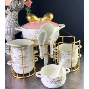 Набор для супа (мармит) Lenardi белый на 6 персон 16 предметов