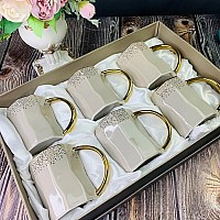 Набор 6 кружек Lenardi Грани бежевый 300 мл