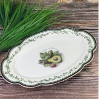 Овальное блюдо Lenardi Авокадо 30 см