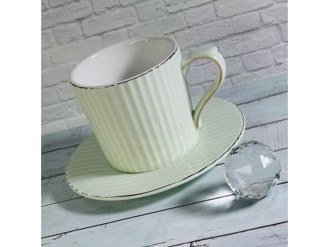 Чайный набор на 6 персон 12 предметов Шарм Lenardi зеленый