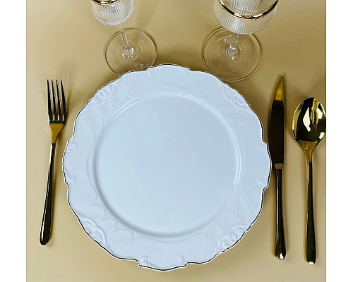 Набор из 6 тарелок 26 см Крокус золото Lenardi