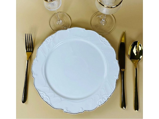 Набор из 6 тарелок 26 см Крокус золото Lenardi