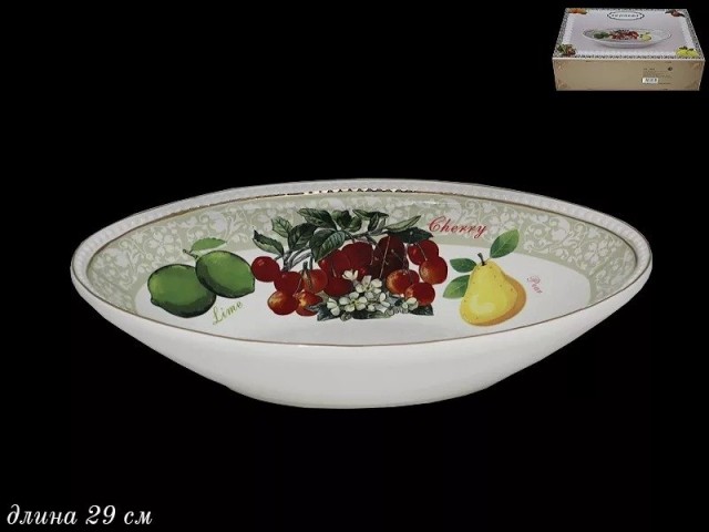 Овальный салатник Lenardi Фрукты 29 см