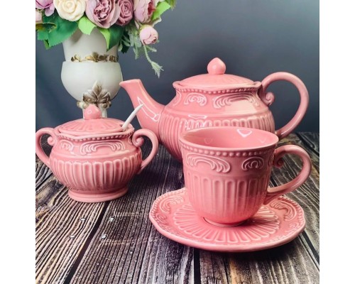 Чайный сервиз Бавария Lenardi розовый 16 предметов