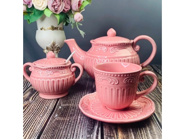 Чайный сервиз Бавария Lenardi розовый 16 предметов