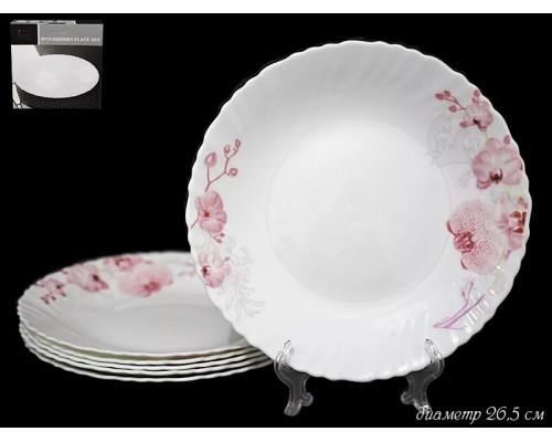 Набор 6 тарелок Lenardi Орхидея 26 см