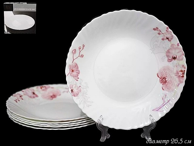 Набор 6 тарелок Lenardi Орхидея 26 см