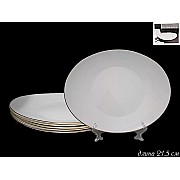 Набор 6 тарелок Lenardi Овал с золотом 21 см